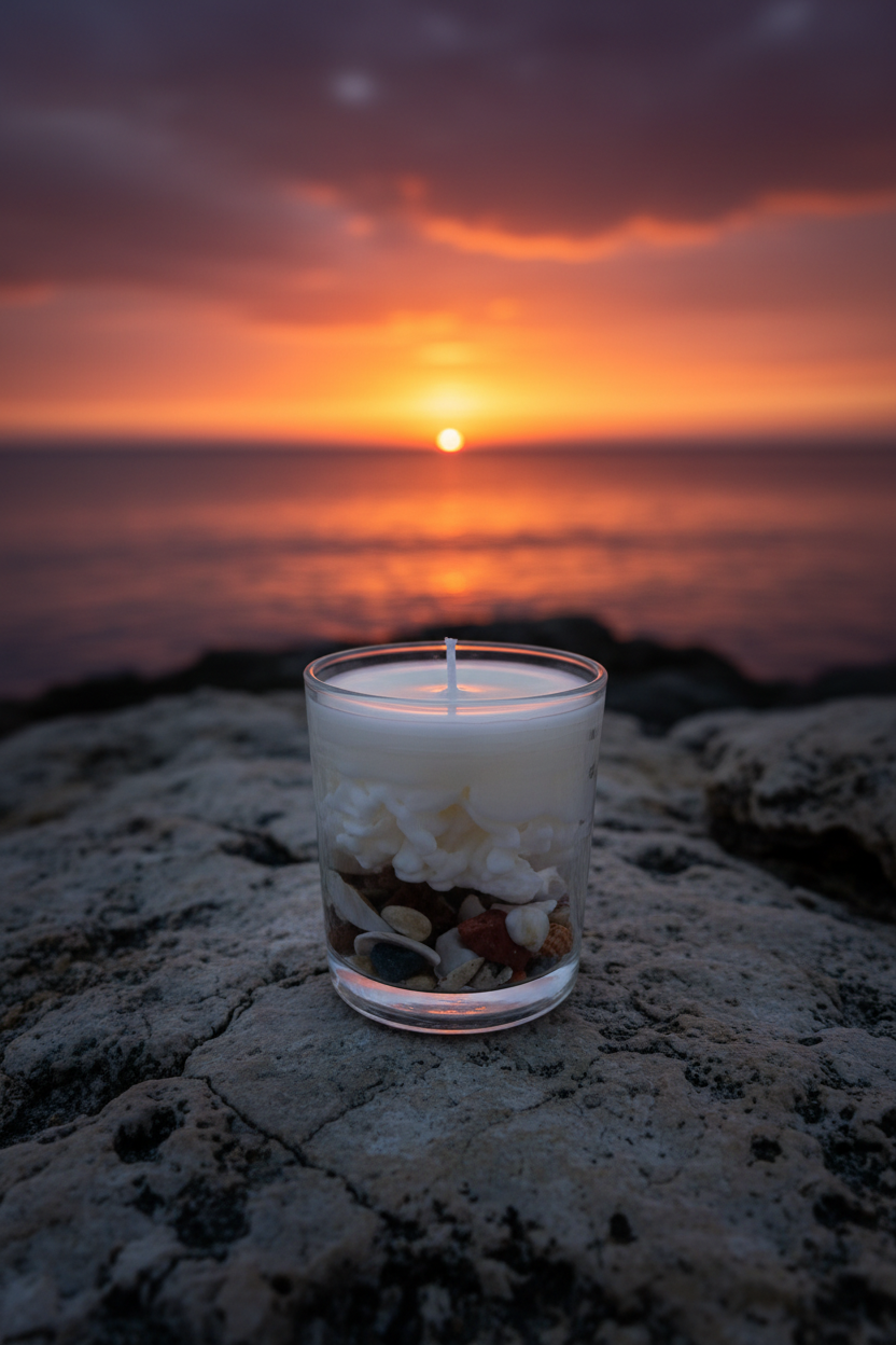 Seashell Soy Candle in Glass