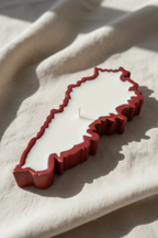 شمعة لبنان - سيراميك أحمر وشمع أبيض