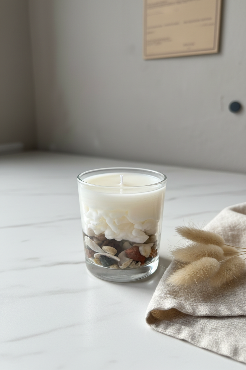 Seashell Soy Candle in Glass