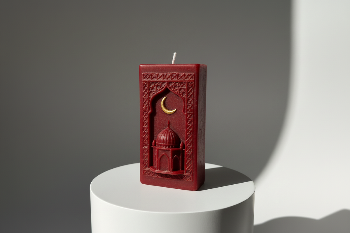 Dark Red Islamic Candle